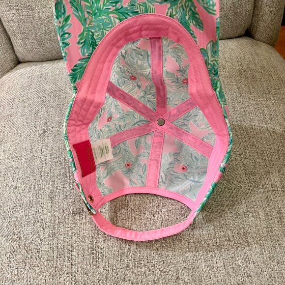 NWOT Lilly Pulitzer Run Around Hat Baseball Cap Mandevilla Pink Sands Paradise - Picture 2 of 4